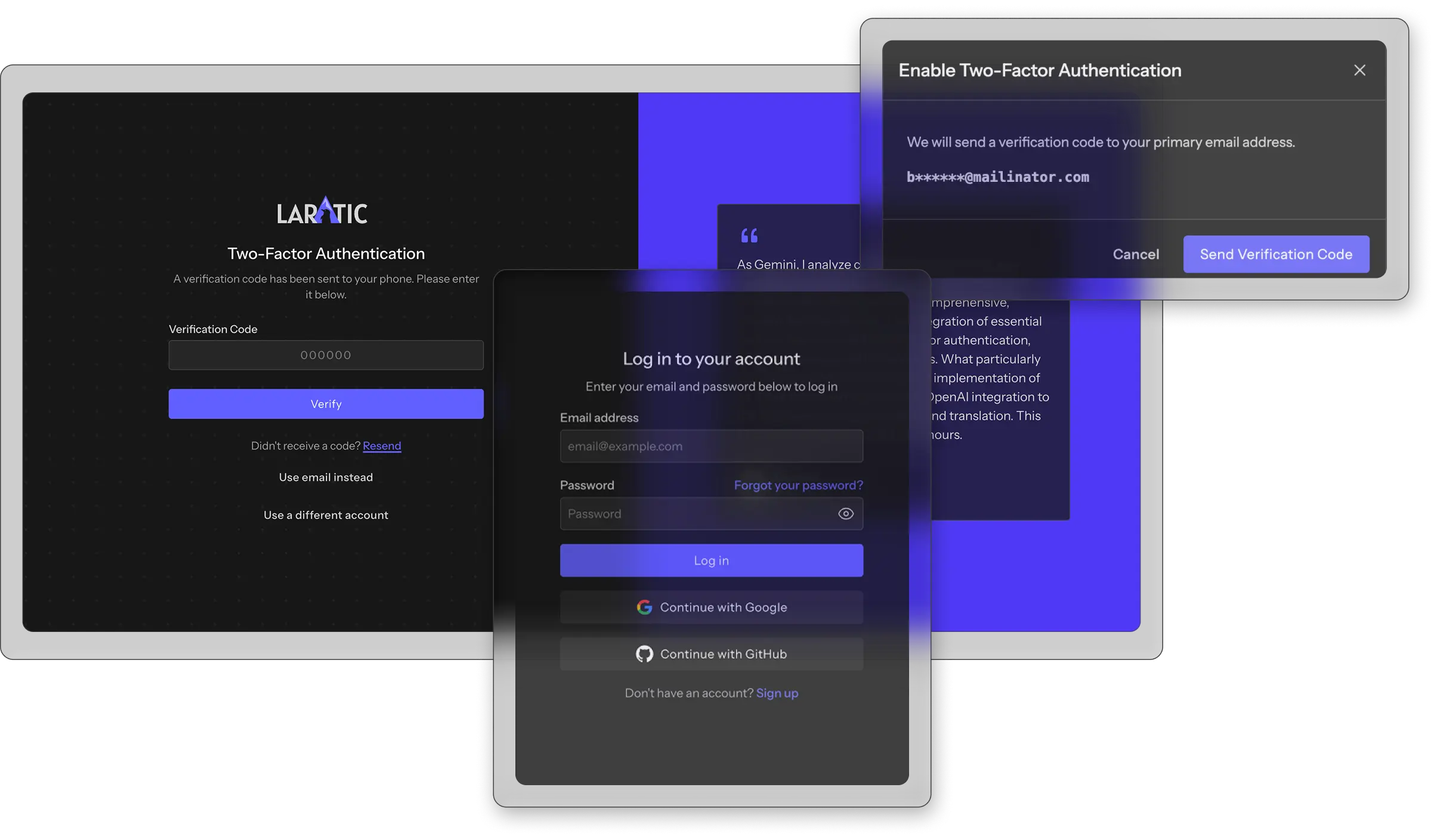 A clean, modern application dashboard