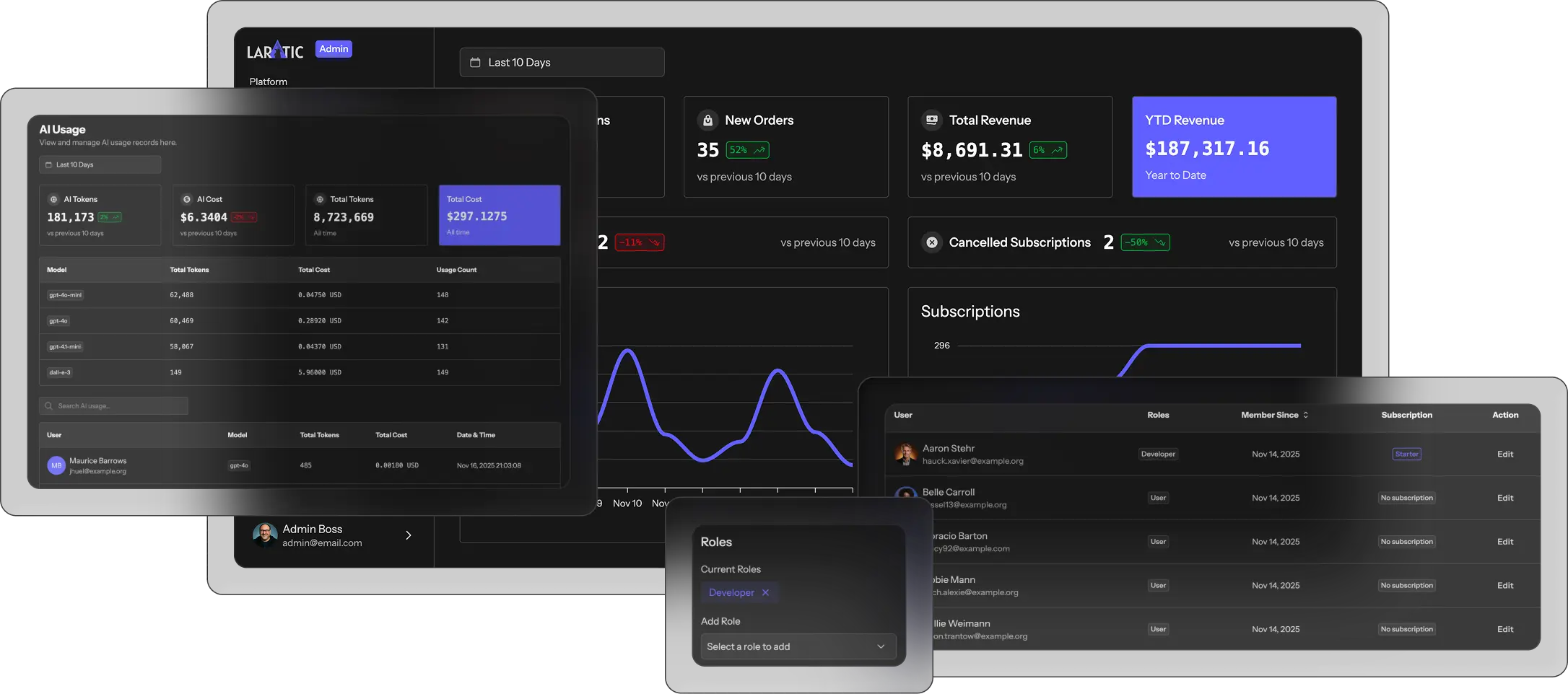 A clean, modern application dashboard