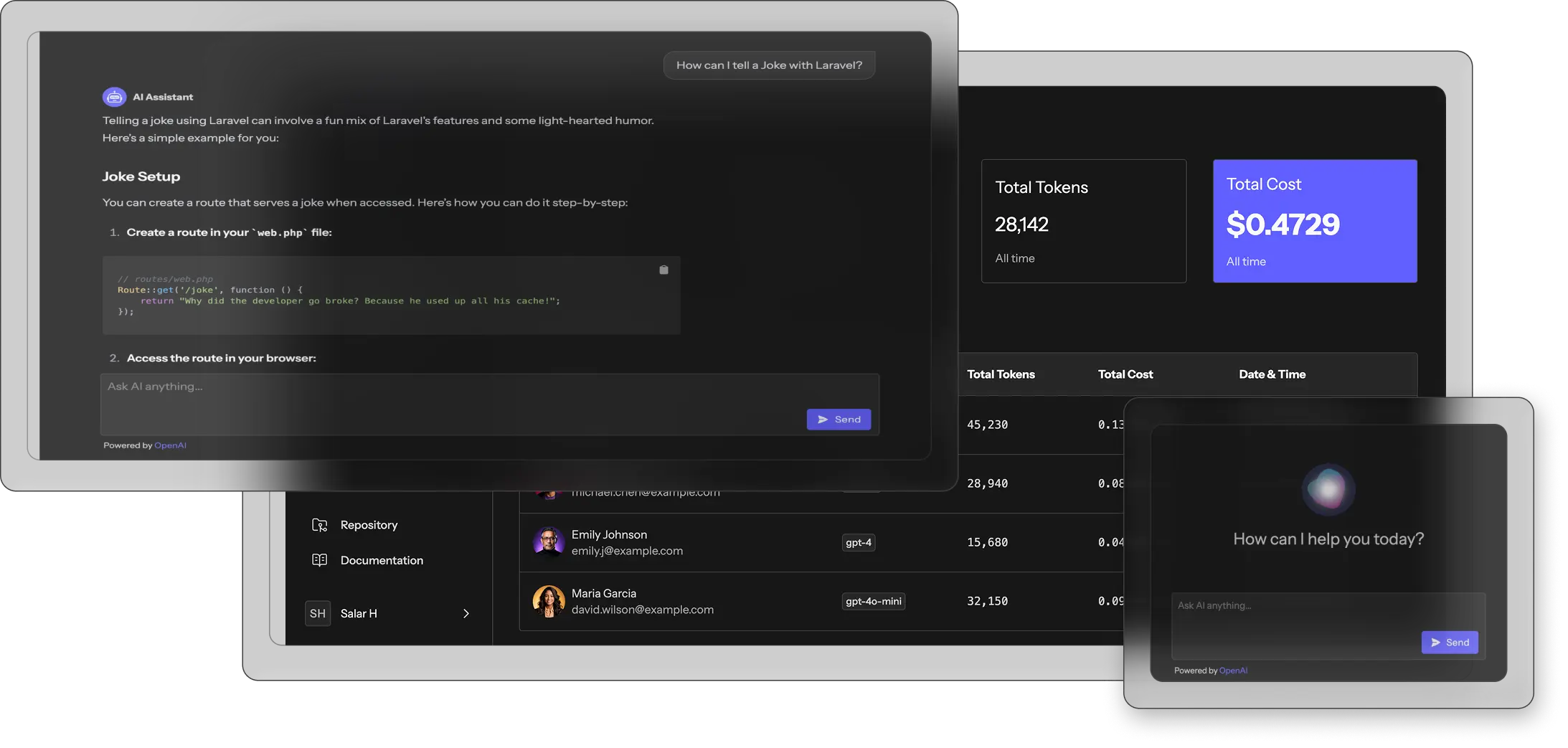 A clean, modern application dashboard