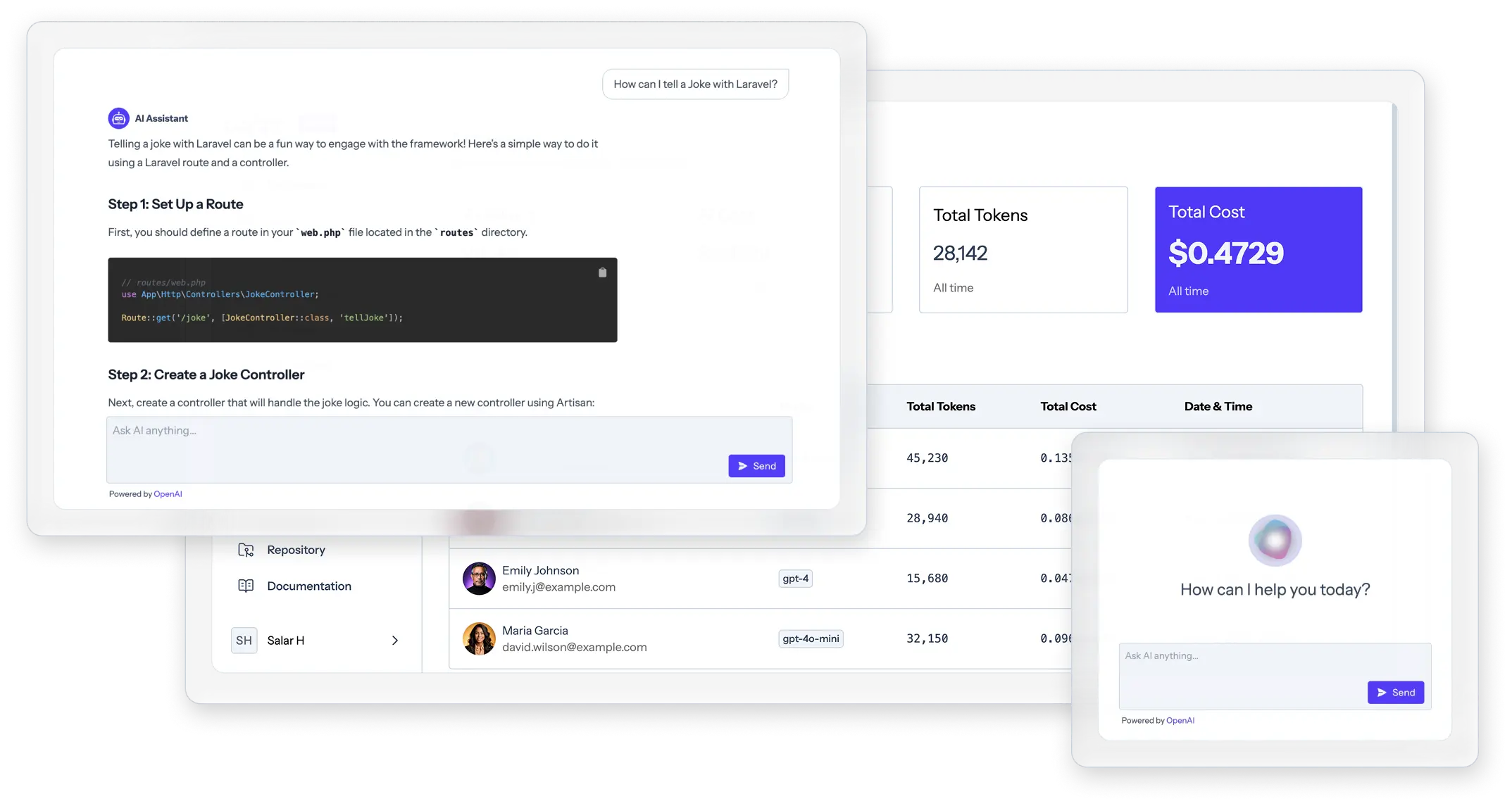 A clean, modern application dashboard