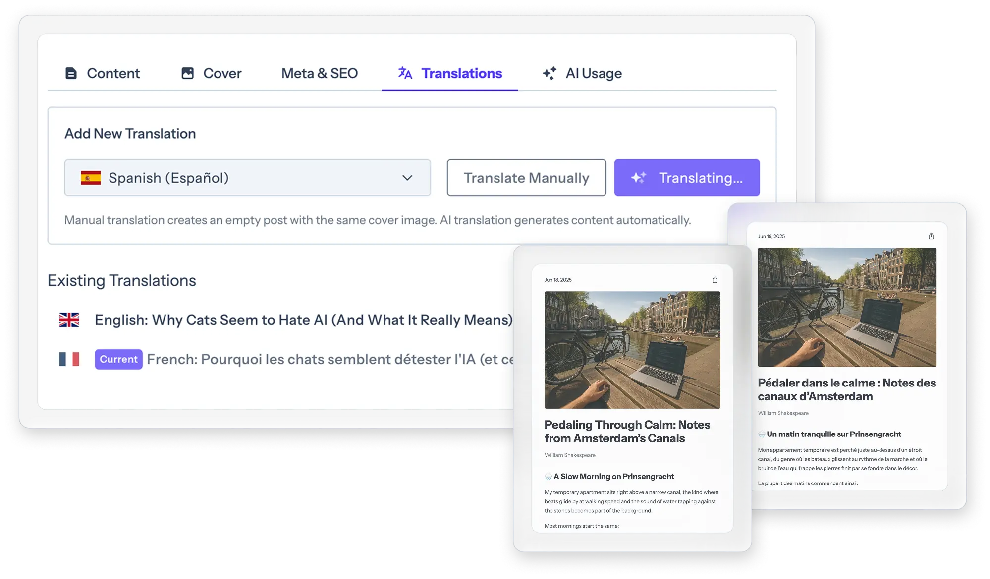 A clean, modern application dashboard