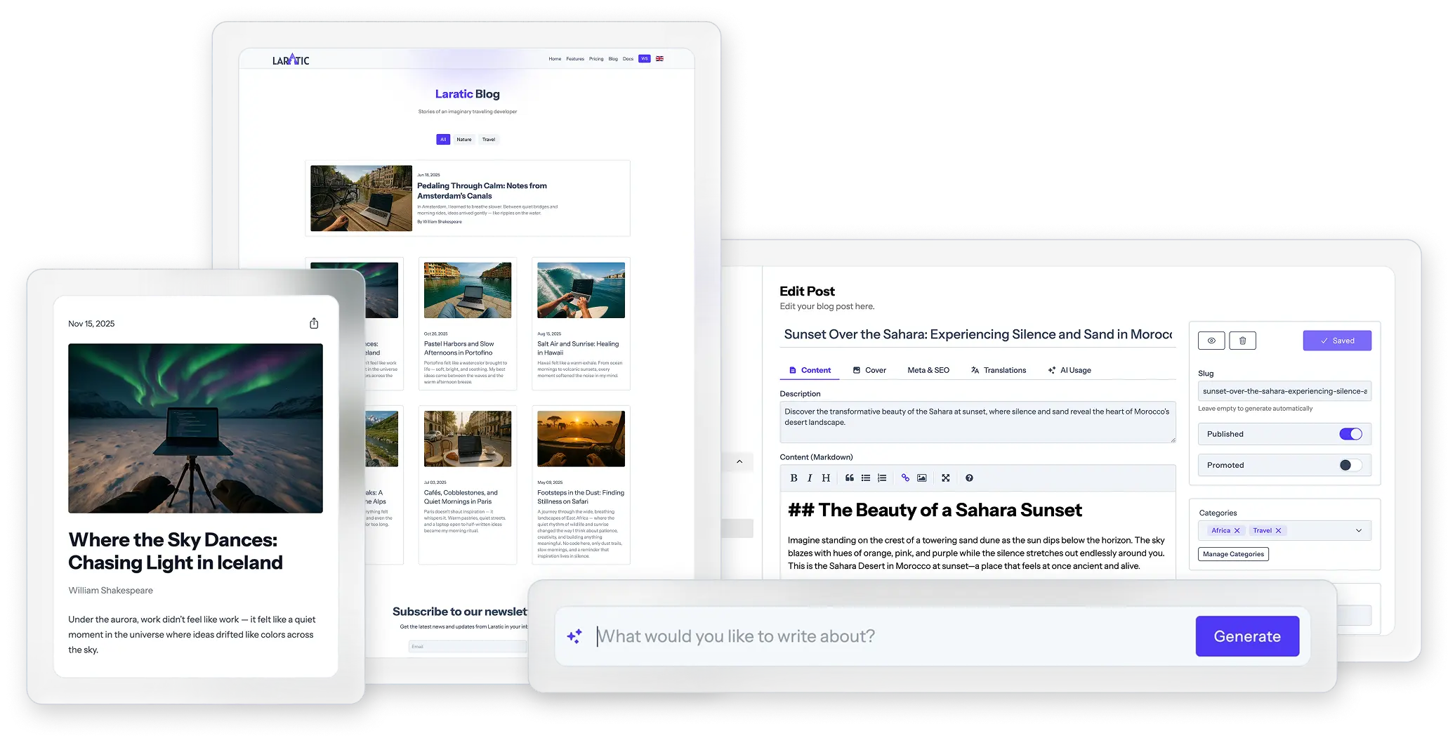 A clean, modern application dashboard