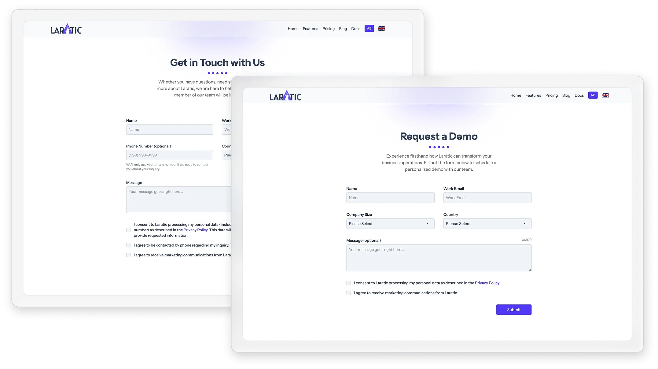 Contact Forms Page